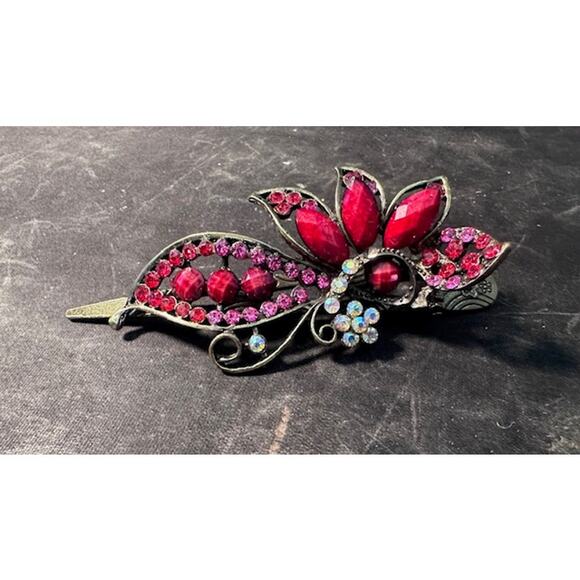 Fuchsia Elegant NWT Half Bird Hair Clip / Barrette - Picture 2 of 2